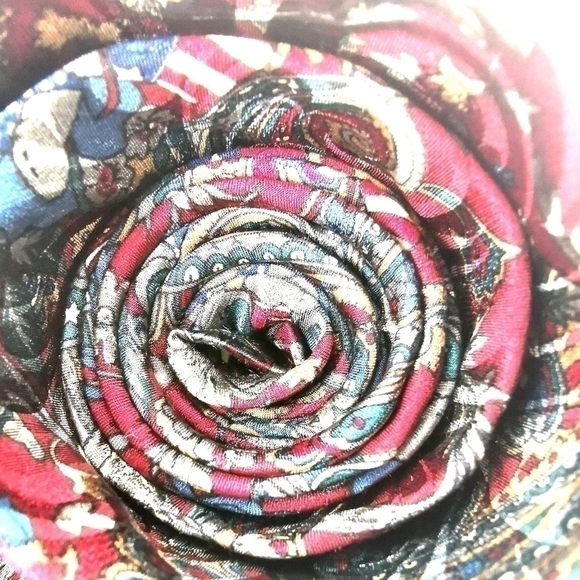 100% Silk Rene Patriotic Paisley Colorful Traditional Long Neck Tie - Picture 6 of 7